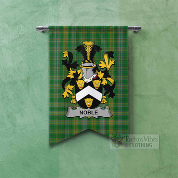 Noble Irish Clan Tartan Gonfalon, Tartan Banner with Coat of Arms