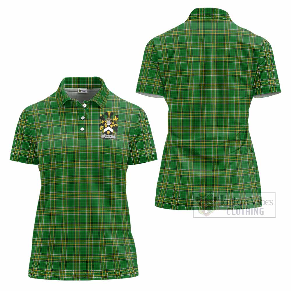 Noble Irish Clan Tartan Women's Polo Shirt with Coat of Arms