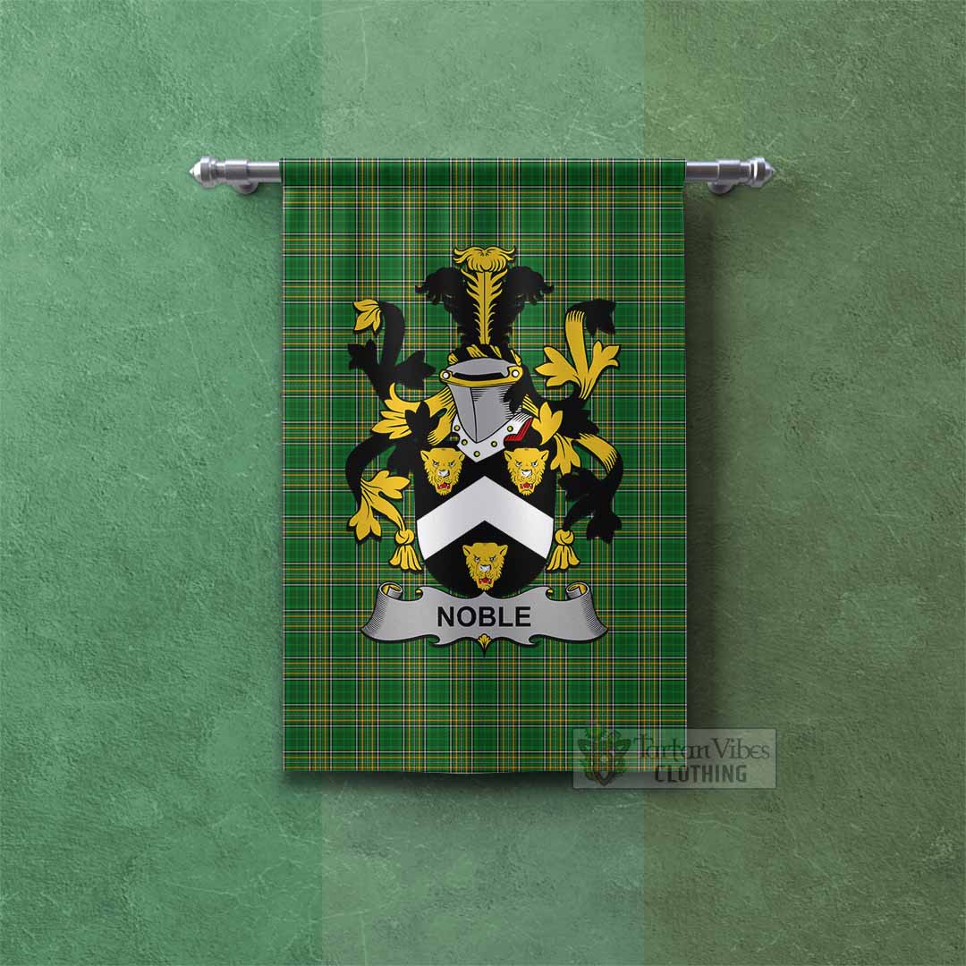 Tartan Vibes Clothing Noble Irish Clan Tartan Gonfalon, Tartan Banner with Coat of Arms