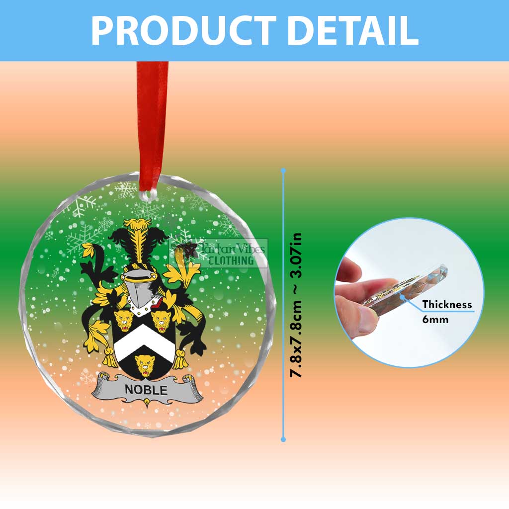 Tartan Vibes Clothing Noble Irish Clan Christmas Glass Ornament with Coat of Arms