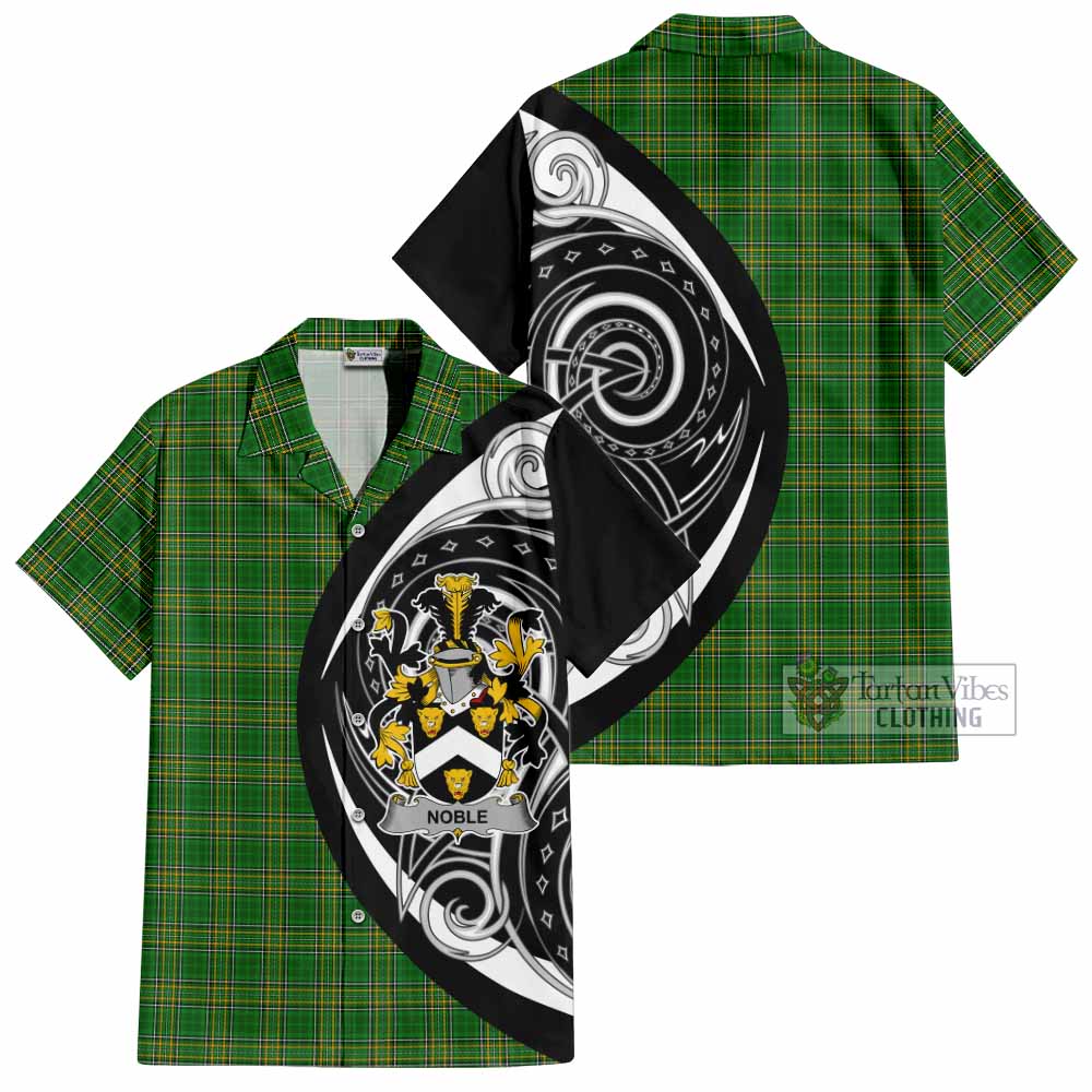 Tartan Vibes Clothing Noble Irish Clan Short Sleeve Button Shirt Celtic Circle Style