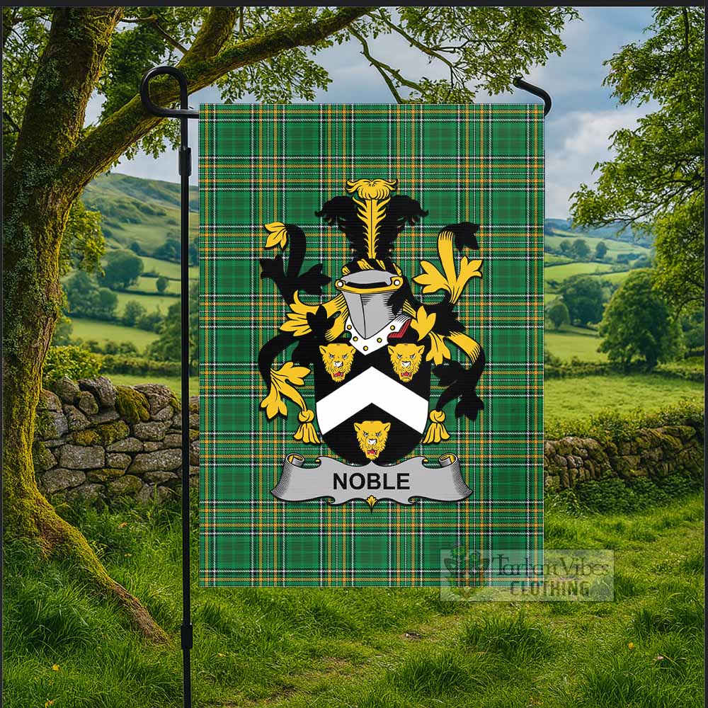 Noble Irish Clan Tartan Flag with Coat of Arms