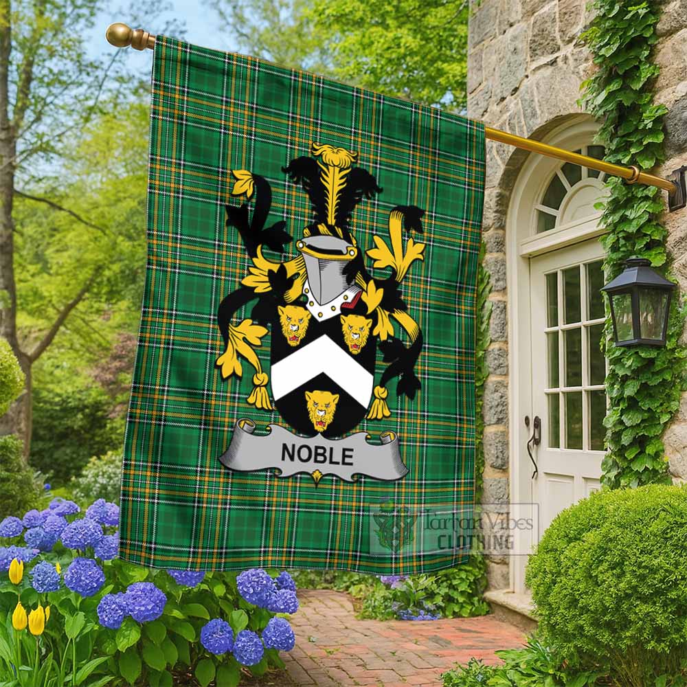 Noble Irish Clan Tartan Flag with Coat of Arms