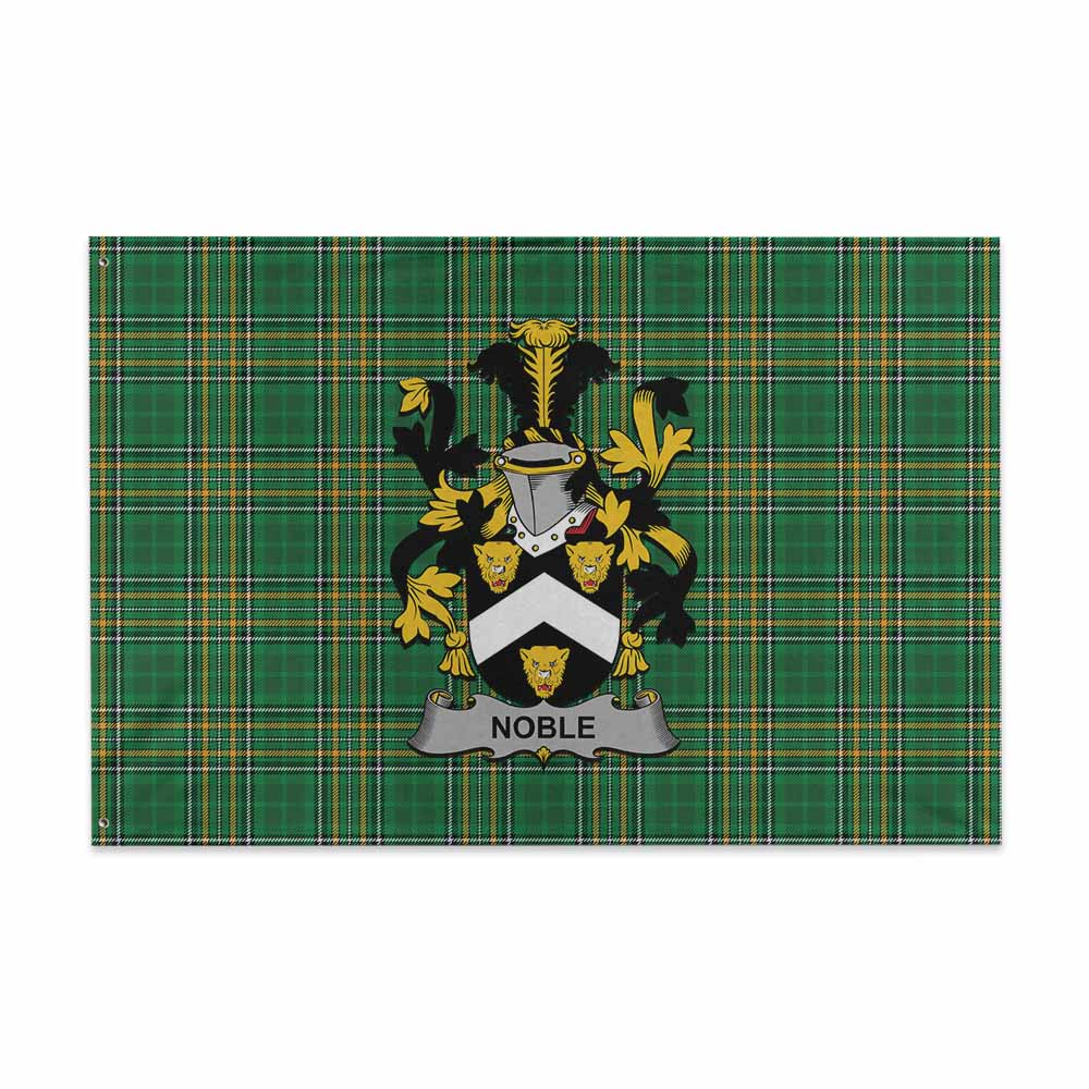 Tartan Vibes Clothing Noble Irish Clan Tartan House Flag with Coat of Arms