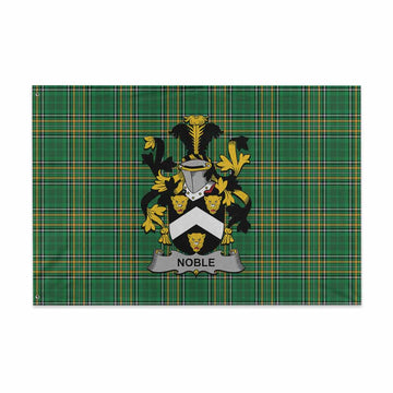 Noble Irish Clan Tartan House Flag with Coat of Arms