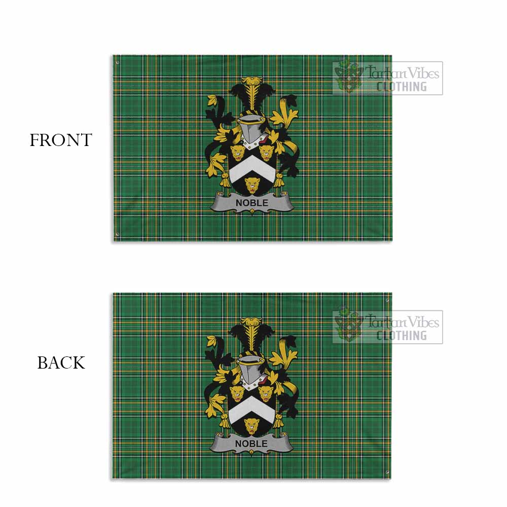Tartan Vibes Clothing Noble Irish Clan Tartan House Flag with Coat of Arms
