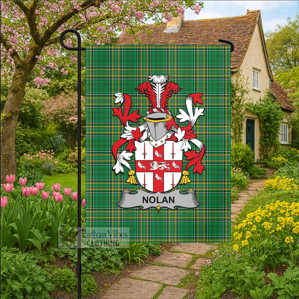Nolan Irish Clan Tartan Flag with Coat of Arms