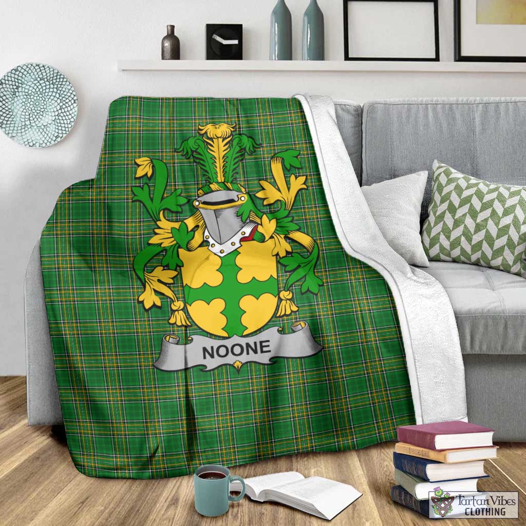 Noone Irish Clan Tartan Blanket with Coat of Arms - Tartan Vibes Clothing