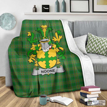 Tartan Vibes Clothing Noone Irish Clan Tartan Blanket with Coat of Arms