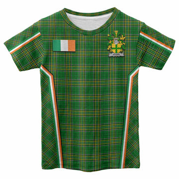 Noone Irish Clan Coat of Arm Tartan Kid T-shirt Flag Style