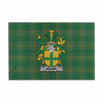 Tartan Vibes Clothing Noone Irish Clan Tartan House Flag with Coat of Arms