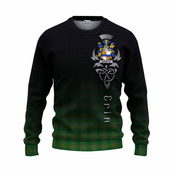 Tartan Vibes Clothing Norreys Irish Clan Knitted Sweater with Coat of Arms Erin Go Bragh Celtic Inspired