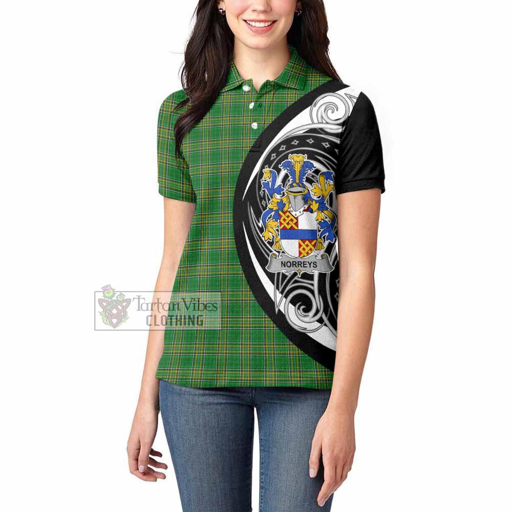 Norreys Irish Clan Women's Polo Shirt Celtic Circle Style - Tartan Vibes Clothing