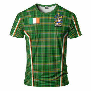 Norreys Irish Clan Coat of Arm Tartan T-Shirt Flag Style