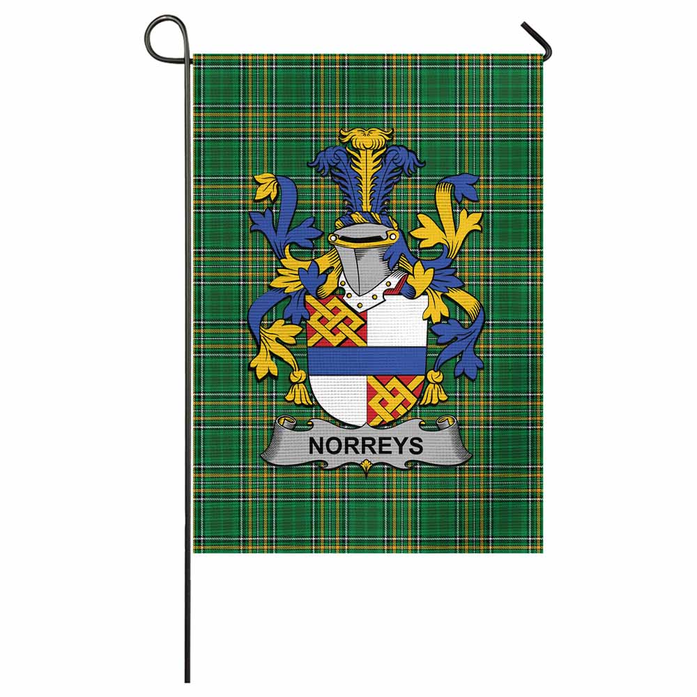 Norreys Irish Clan Tartan Flag with Coat of Arms