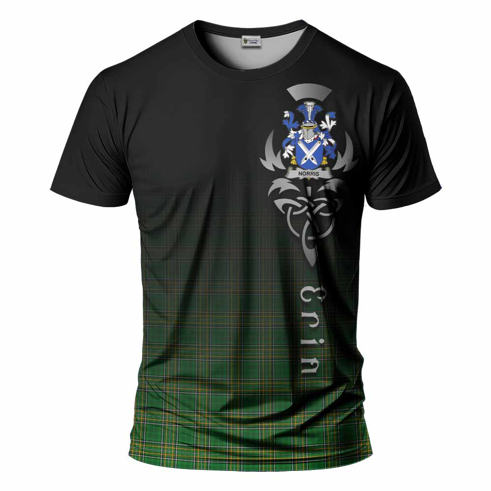 Tartan Vibes Clothing Norris Irish Clan T-Shirt with Coat of Arms Erin Go Bragh Celtic Inspired
