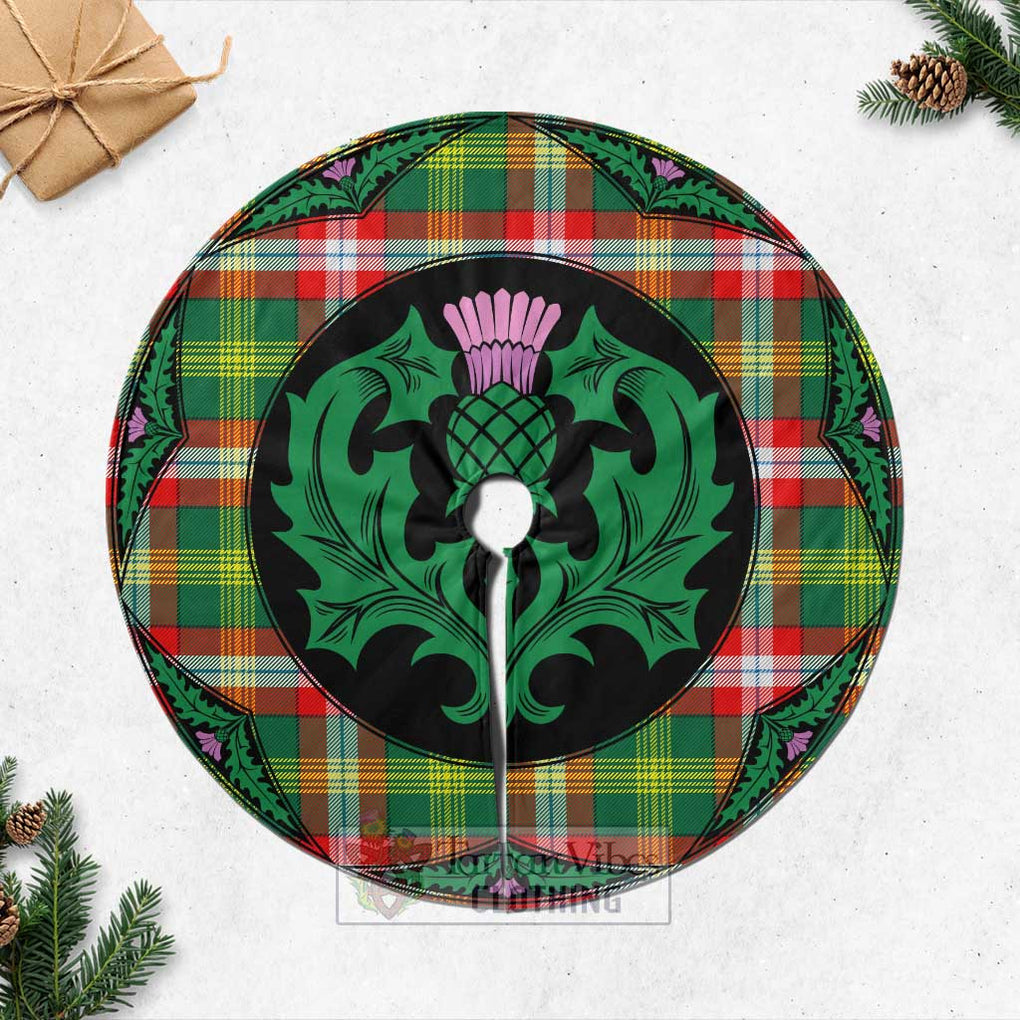 Northwest Territories Canada Tartan Christmas Tree Skirt Scottish Thistle Style Casual Tree Skirts - Tartan Vibes Clothing