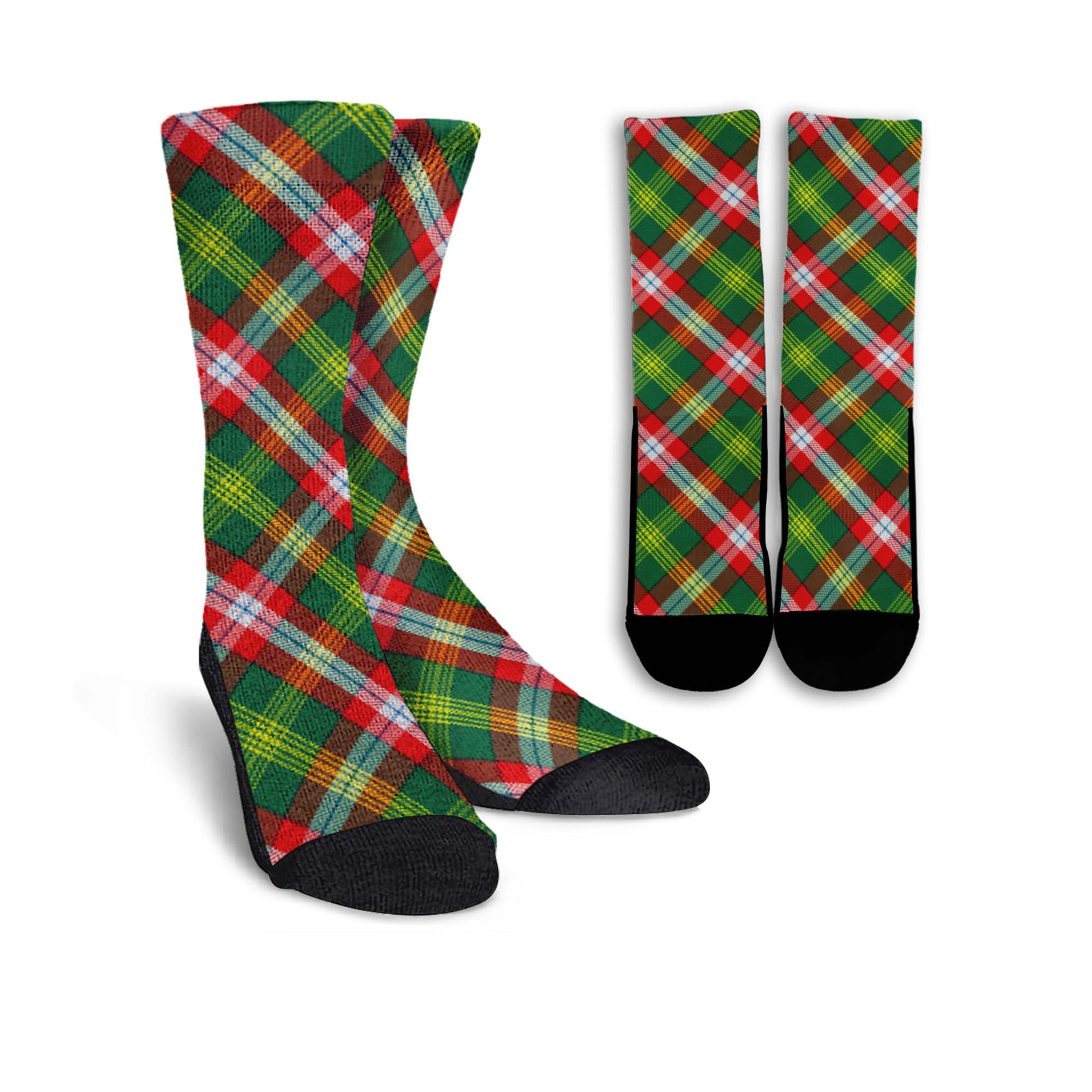 Northwest Territories Canada Tartan Crew Socks Cross Tartan Style - Tartanvibesclothing