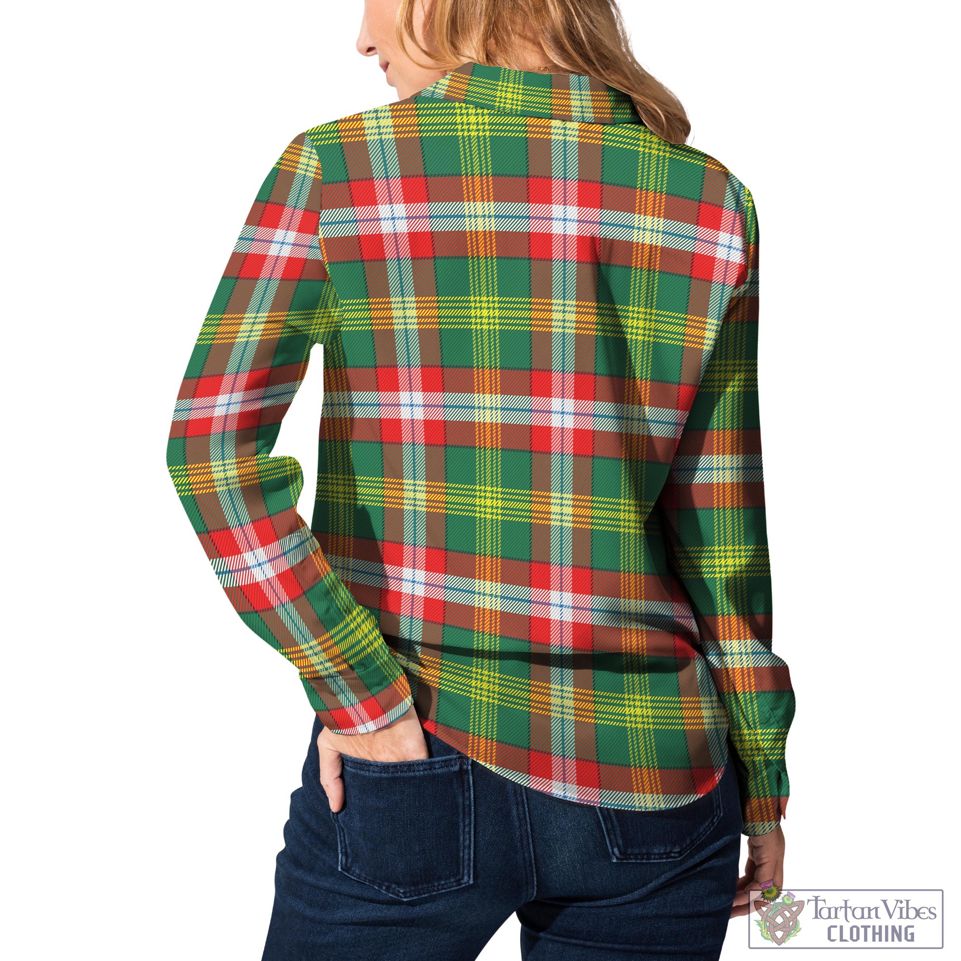 Northwest Territories Canada Tartan Women's Casual Shirt Female - Tartan Vibes Clothing
