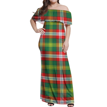 Northwest Territories Canada Tartan Off Shoulder Long Dress