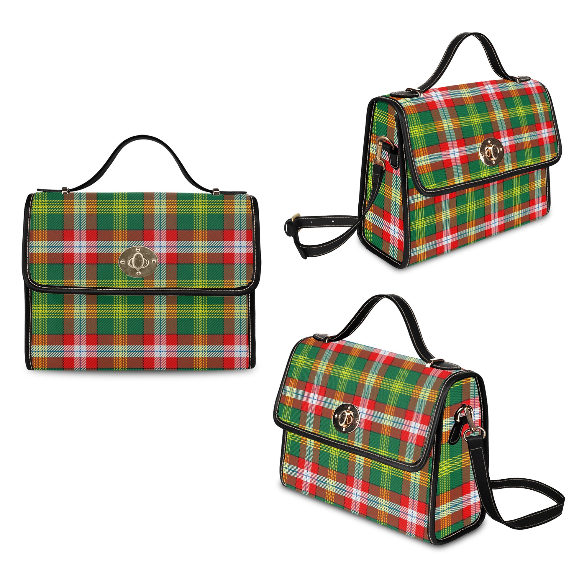 northwest-territories-canada-tartan-leather-strap-waterproof-canvas-bag