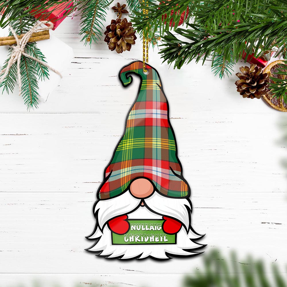 Northwest Territories Canada Gnome Christmas Ornament with His Tartan Christmas Hat Wood Ornament - Tartanvibesclothing