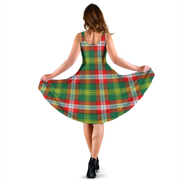 Northwest Territories Canada Tartan Sleeveless Midi Womens Dress