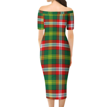 Northwest Territories Canada Tartan Off Shoulder Lady Dress