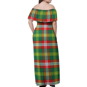 Northwest Territories Canada Tartan Off Shoulder Long Dress