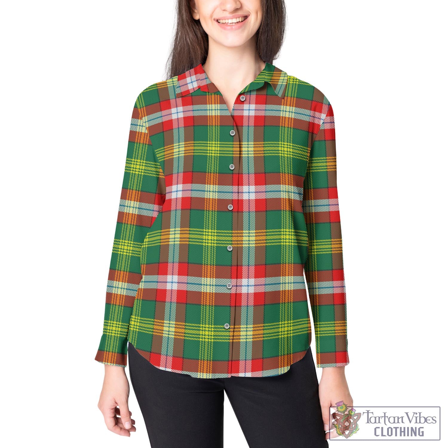 Northwest Territories Canada Tartan Women's Casual Shirt - Tartan Vibes Clothing