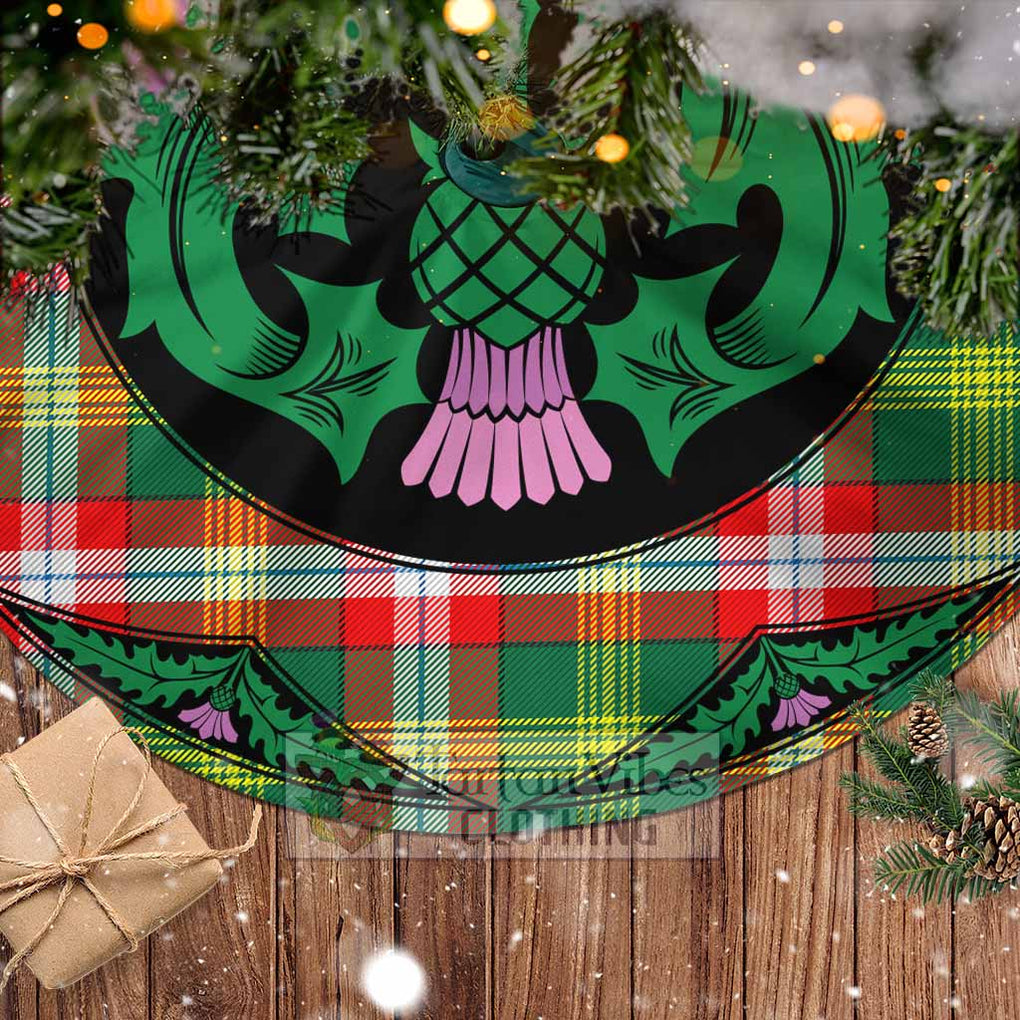 Northwest Territories Canada Tartan Christmas Tree Skirt Scottish Thistle Style - Tartan Vibes Clothing