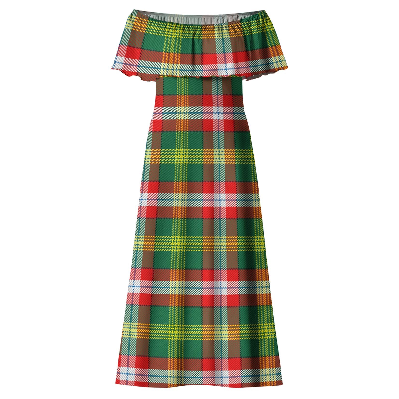 Northwest Territories Canada Tartan Off Shoulder Long Dress - Tartanvibesclothing