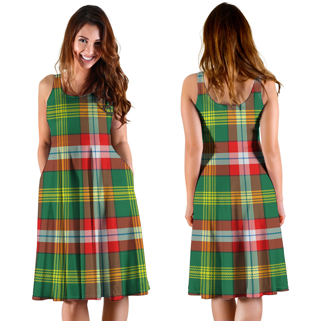 northwest-territories-canada-tartan-sleeveless-midi-womens-dress