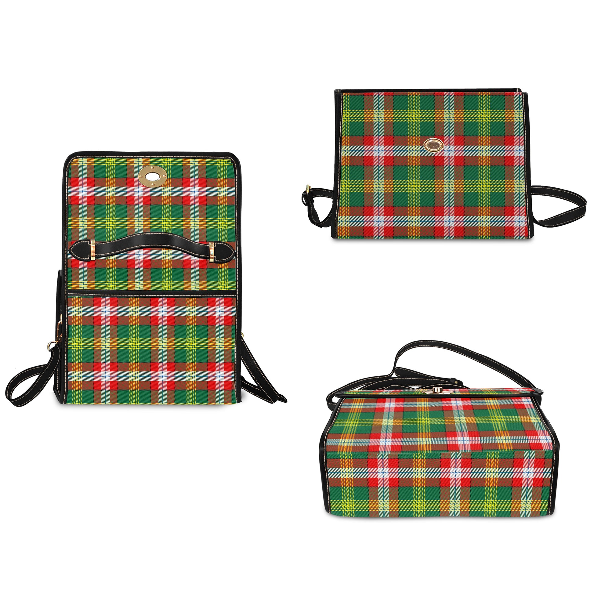 northwest-territories-canada-tartan-leather-strap-waterproof-canvas-bag