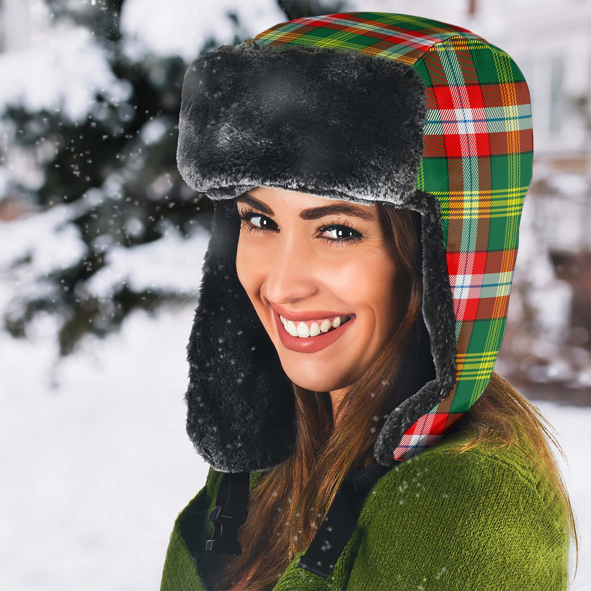 Northwest Territories Canada Tartan Winter Trapper Hat - Tartanvibesclothing