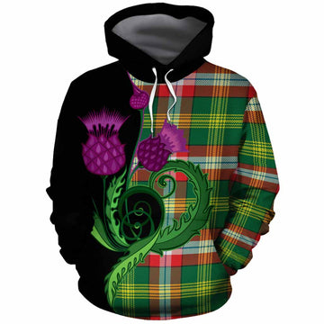 Northwest Territories Canada Tartan Cotton Hoodie Traditional Scottish Thistle