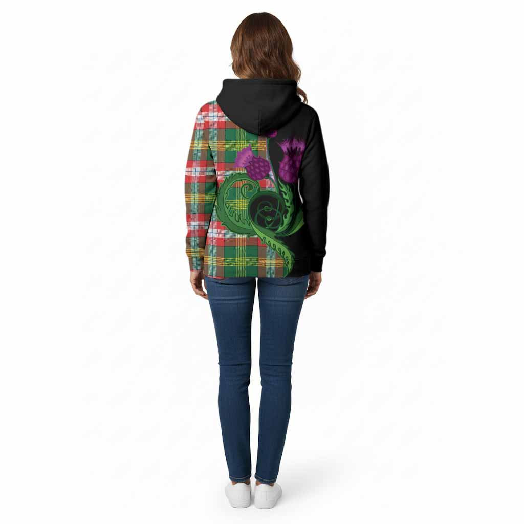 Northwest Territories Canada Tartan Cotton Hoodie Traditional Scottish Thistle