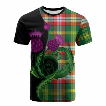 Northwest Territories Canada Tartan Cotton T-shirt Traditional Scottish Thistle