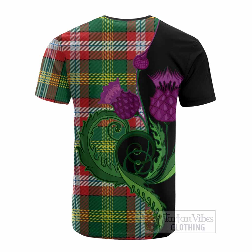 Northwest Territories Canada Tartan Cotton T-shirt Traditional Scottish Thistle