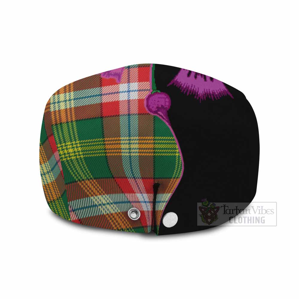Northwest Territories Canada Tartan Flat Cap, Jeff Cap Traditional Scottish Thistle