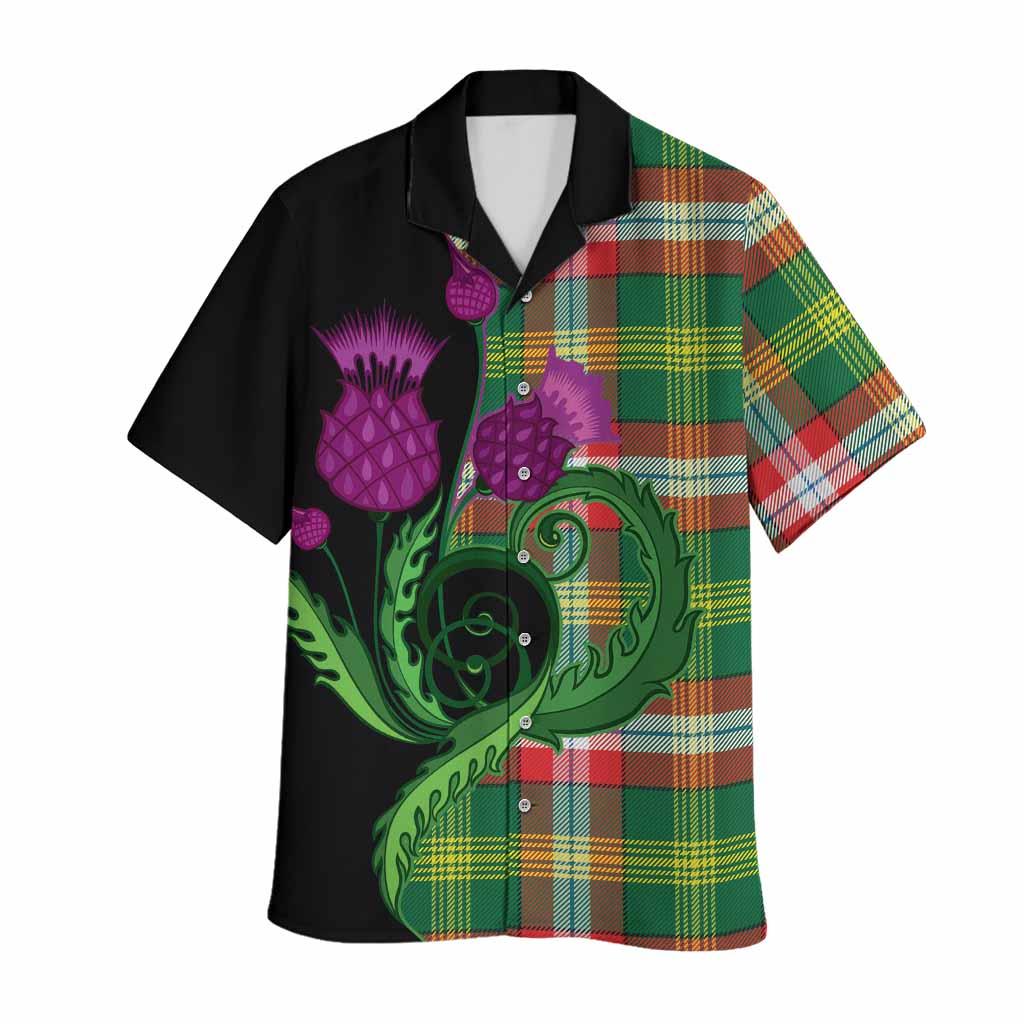 Northwest Territories Canada Tartan Hawaiian Shirt Traditional Scottish Thistle