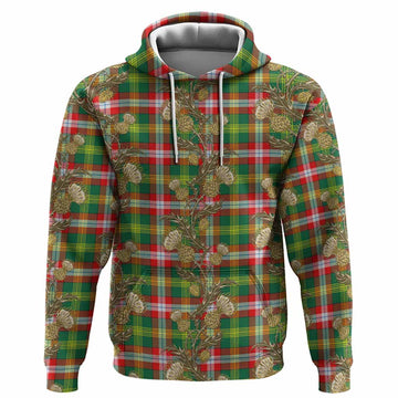 Northwest Territories Canada Tartan Hoodie Seamless Scottish Thistle Flowers