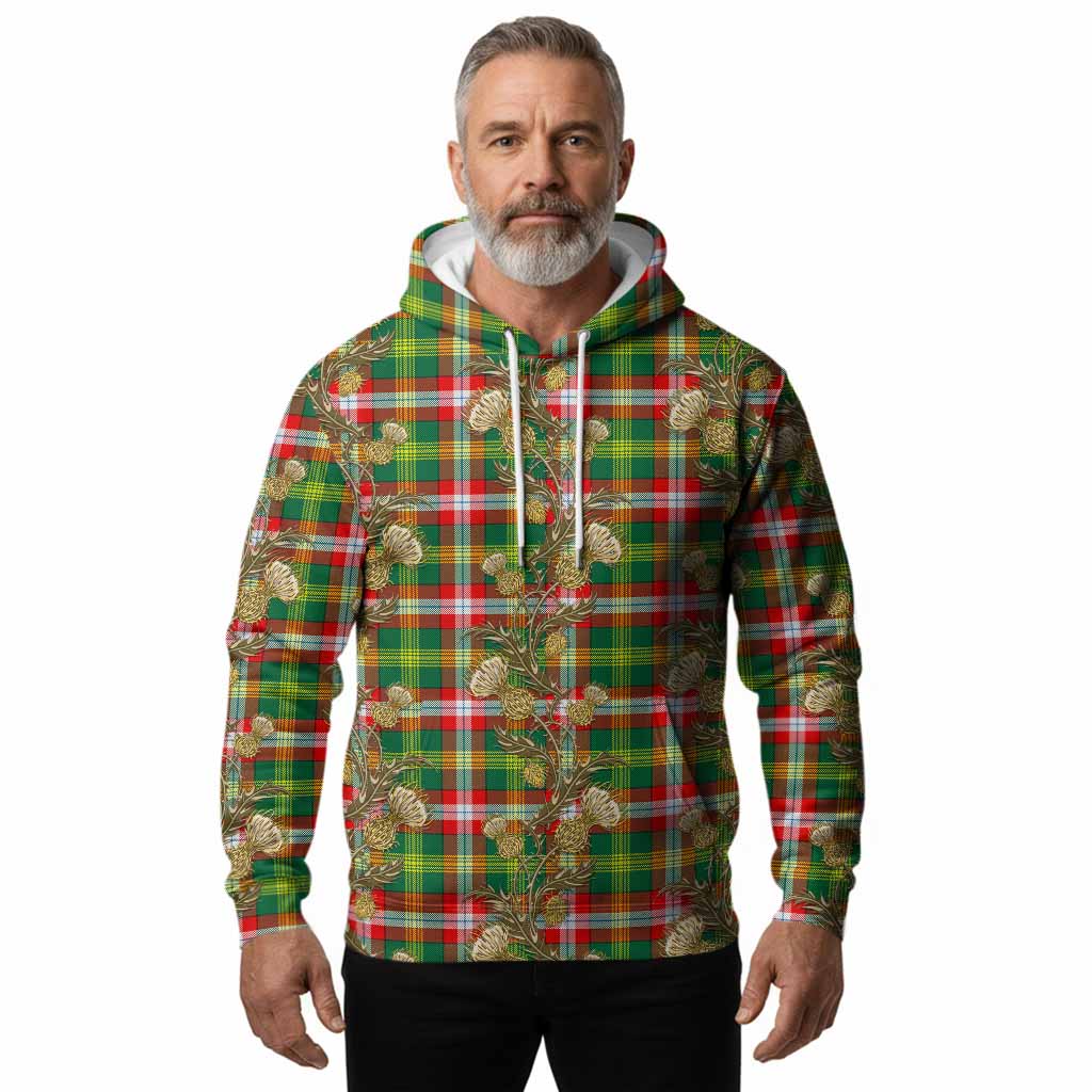 Northwest Territories Canada Tartan Hoodie Seamless Scottish Thistle Flowers