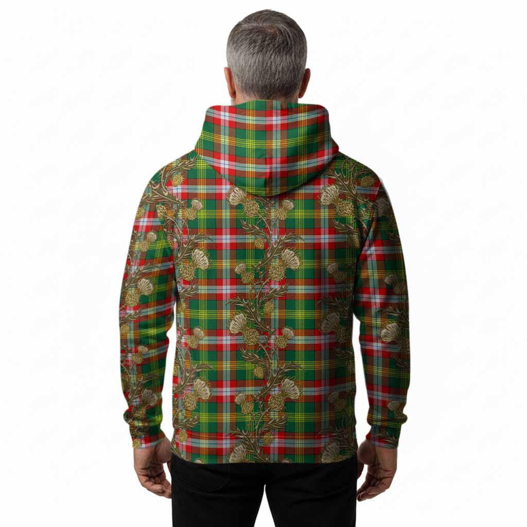 Northwest Territories Canada Tartan Hoodie Seamless Scottish Thistle Flowers