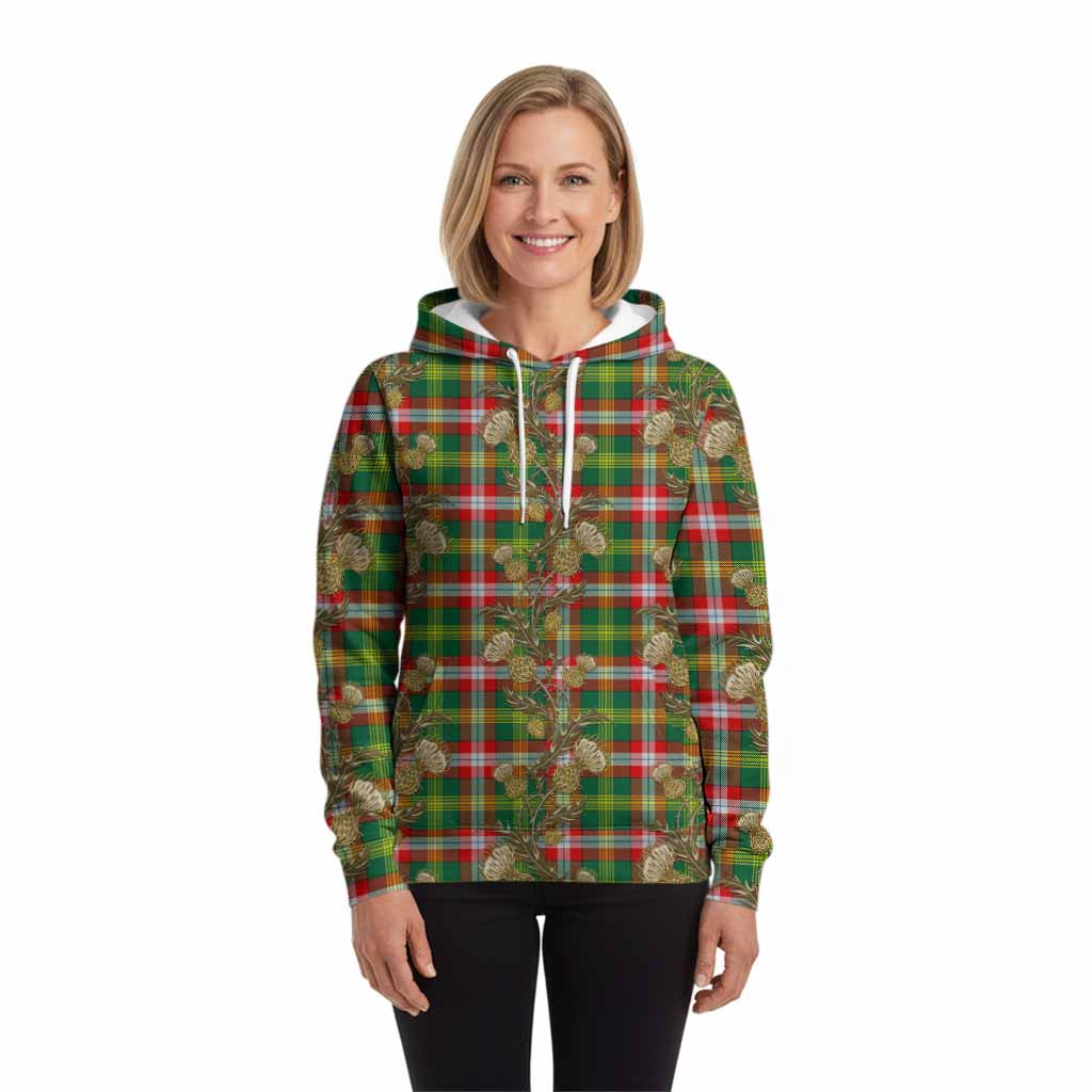 Northwest Territories Canada Tartan Hoodie Seamless Scottish Thistle Flowers