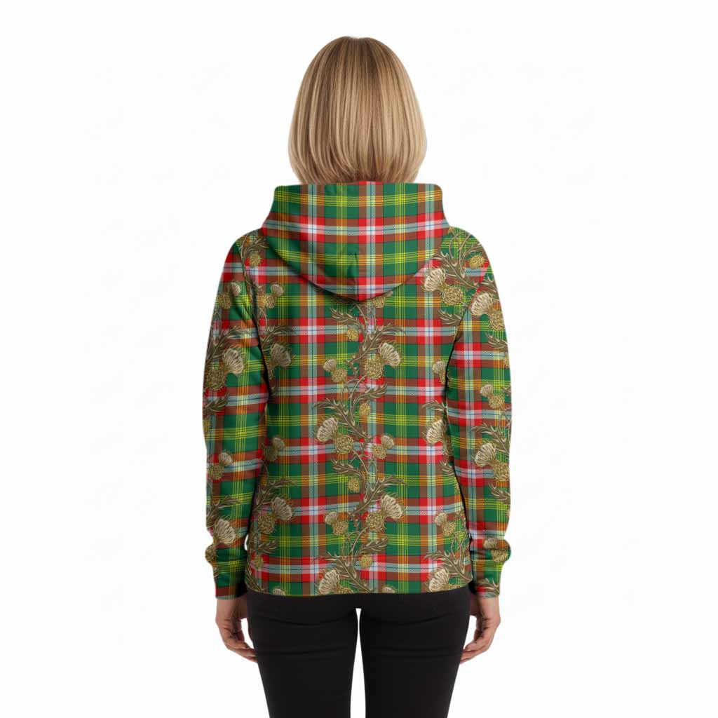 Northwest Territories Canada Tartan Hoodie Seamless Scottish Thistle Flowers