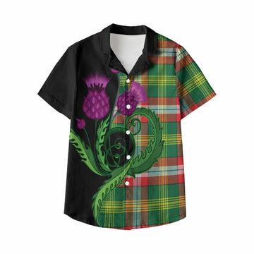 Northwest Territories Canada Tartan Kid Hawaiian Shirt Traditional Scottish Thistle