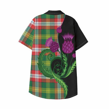 Northwest Territories Canada Tartan Kid Hawaiian Shirt Traditional Scottish Thistle