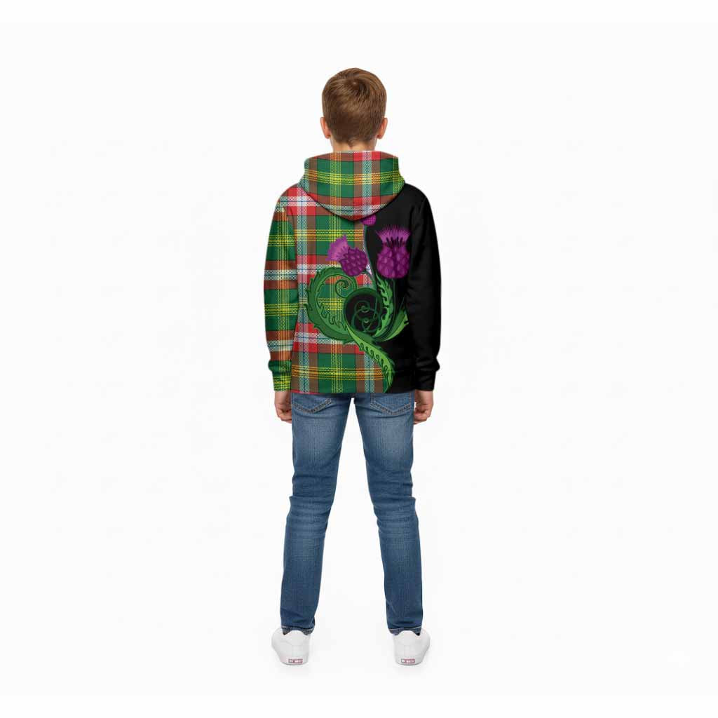 Northwest Territories Canada Tartan Kid Hoodie Traditional Scottish Thistle