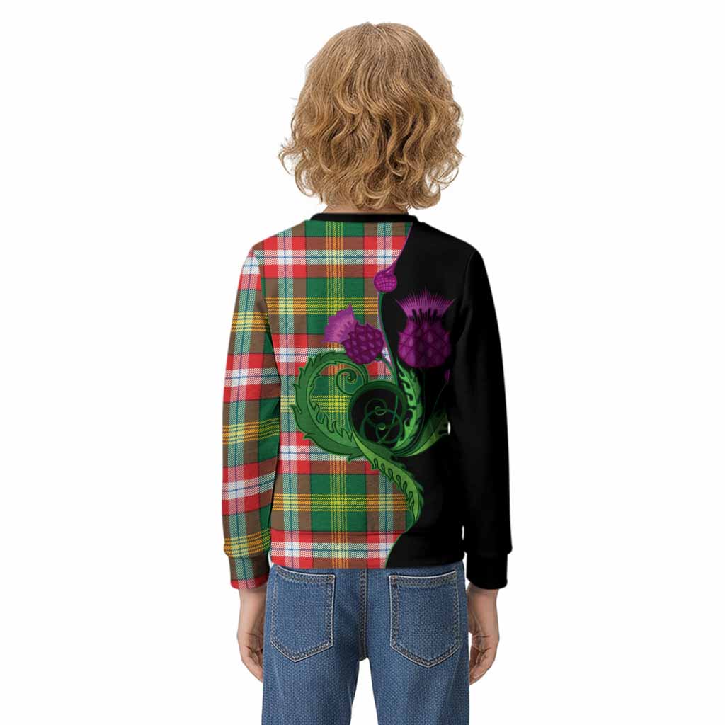 Northwest Territories Canada Tartan Kid Knitted Sweatshirt Traditional Scottish Thistle